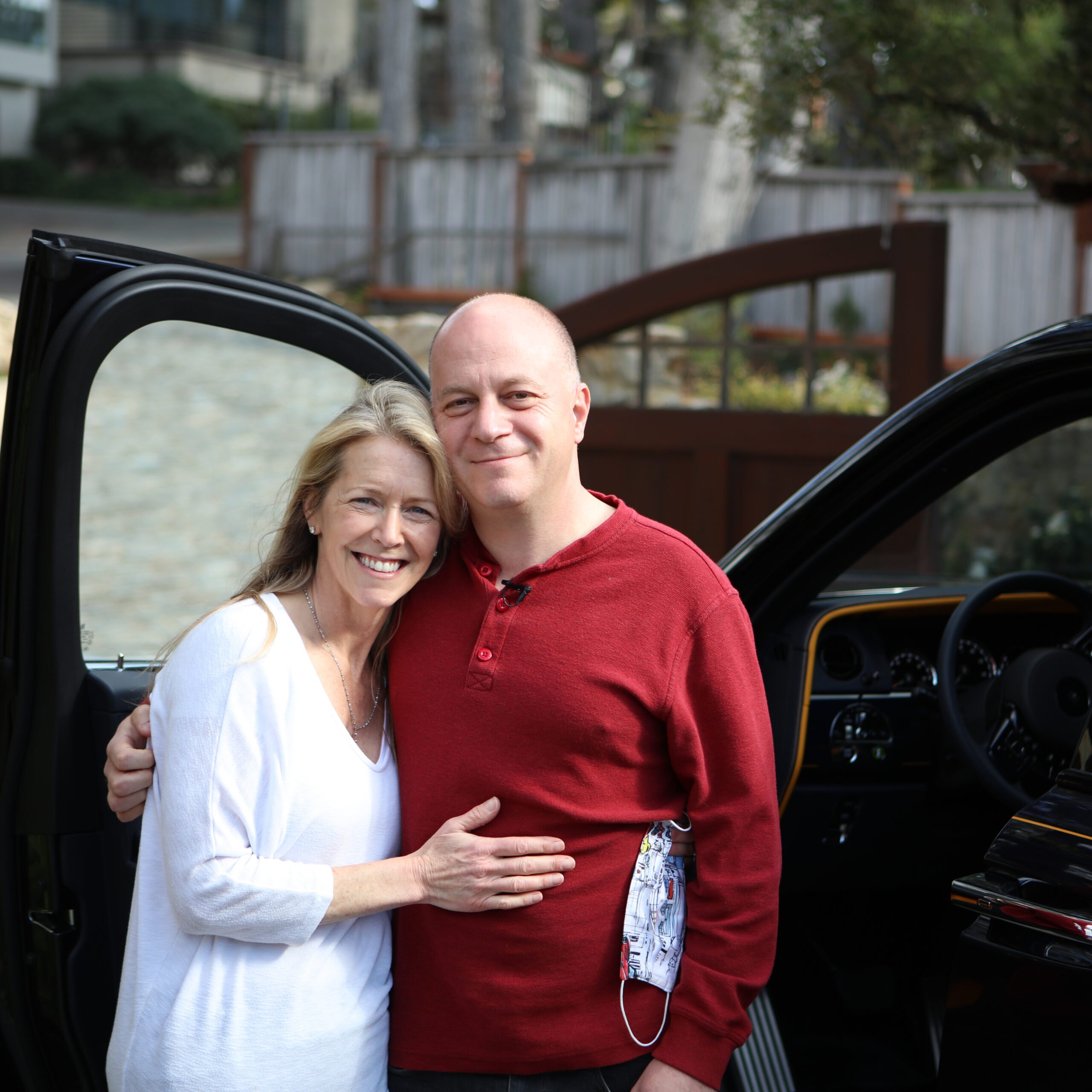 Benjamin and Christine Sloss and their BESPOKE CULLINAN BLACK BADGE for by Rolls Royce for use by 360 Magazine