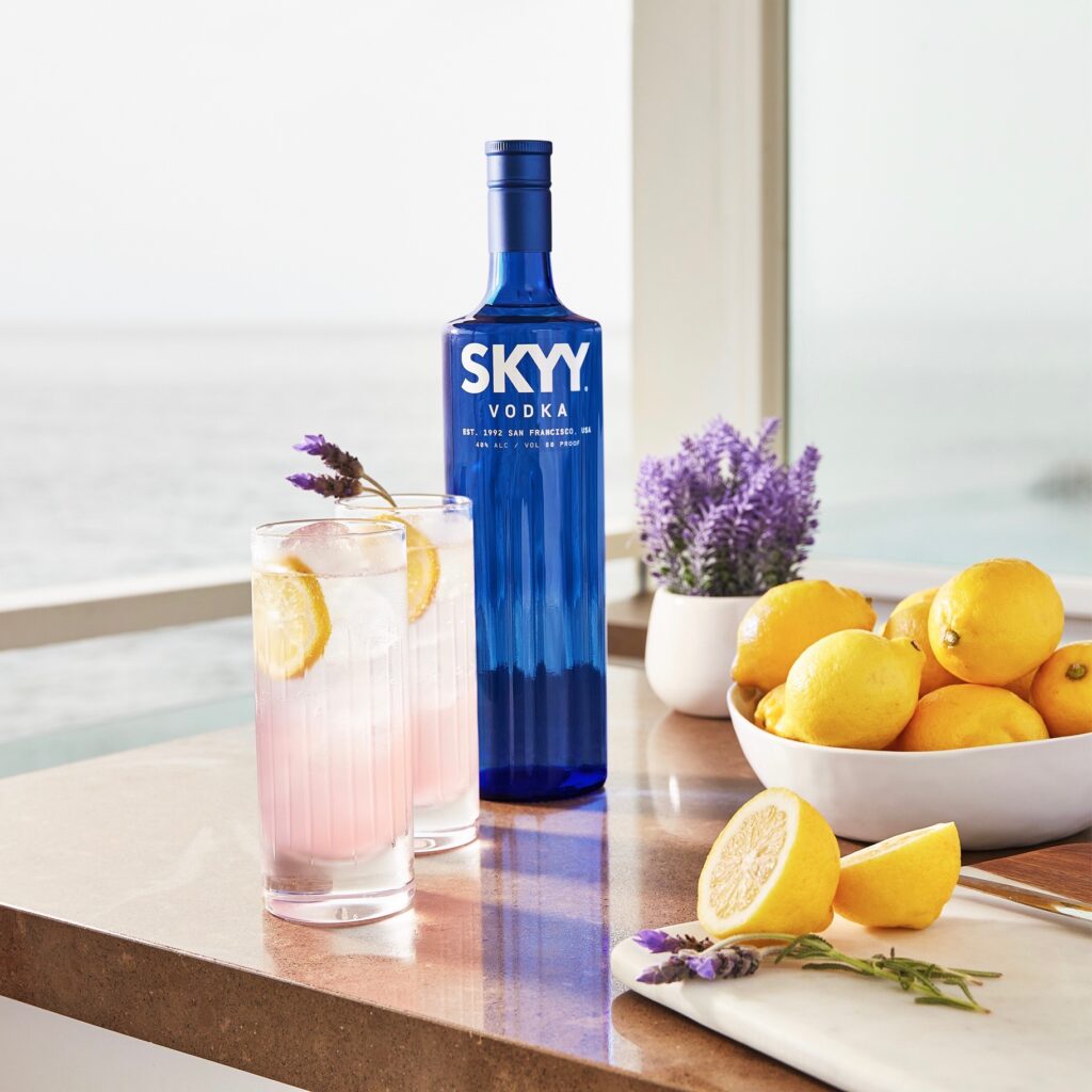 Skyy Vodka Sparkling Lavender Lemonade image via Russell Howe at Reserve bar for use by 360 Magazine