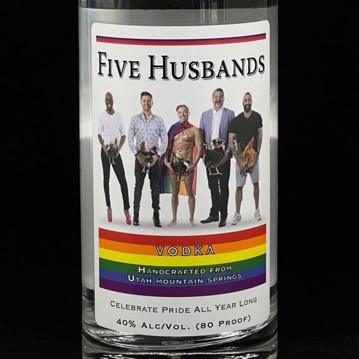 Ogden’s Own Five Husbands Pride Bottle via Ruben Marinbach at GreenRoom for use by 360 Magazine