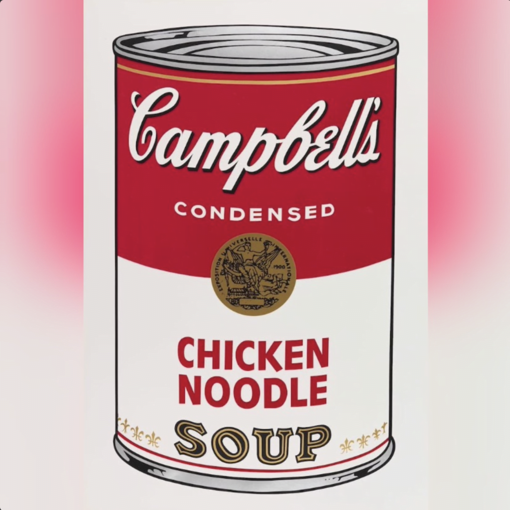 Andy Warhol's Chicken Noodle Soup via ArtLife for use by 360 Magazine