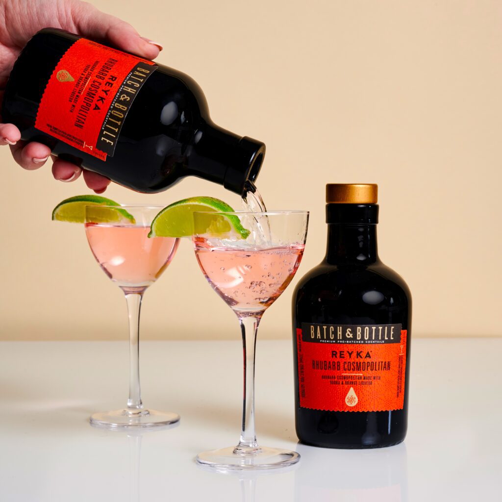 Batch & Bottle Reyka Rhubarb Cosmopolitan via Mcsaatchi for use by 360 Magazine