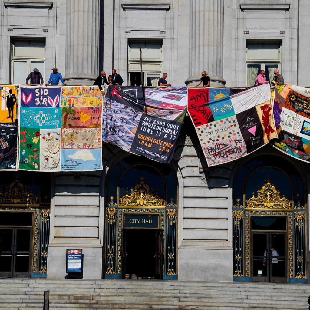 National AIDS Memorial quilt shot by Amy Sullivan via 360 Magazine