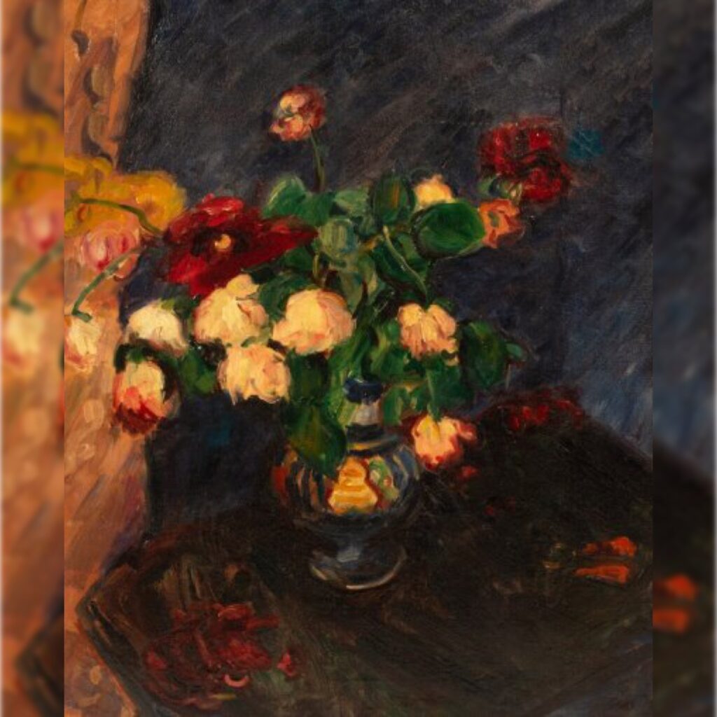 Roses in a Vase by Sir Matthew Smith via 360 MAGAZINE