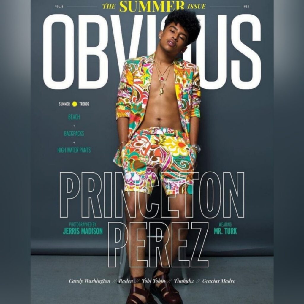 Singer/songwriter Princeton Perez covers OBVIOUS Magazine photographed by Jerris Madison via 360 MAGAZINE.