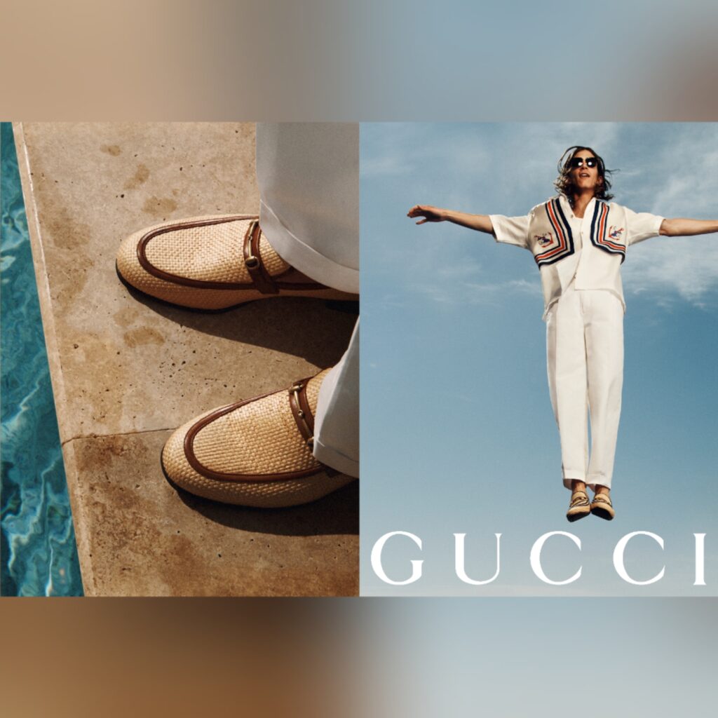 Gucci summer campaign for both men and women with accessories and handbags via 360 MAGAZINE.