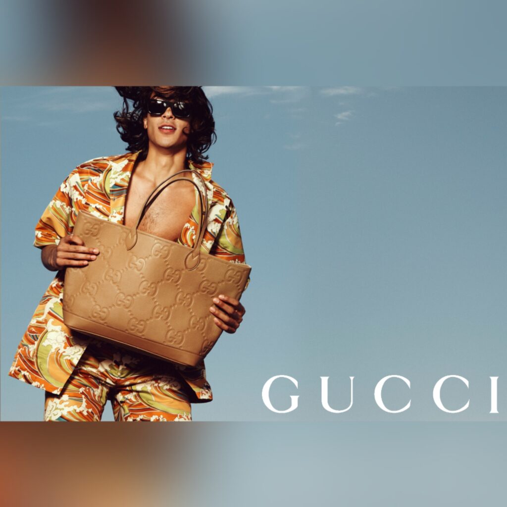 Gucci summer campaign for both men and women with accessories and handbags via 360 MAGAZINE.