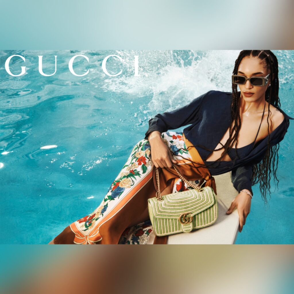 Gucci summer campaign for both men and women with accessories and handbags via 360 MAGAZINE.