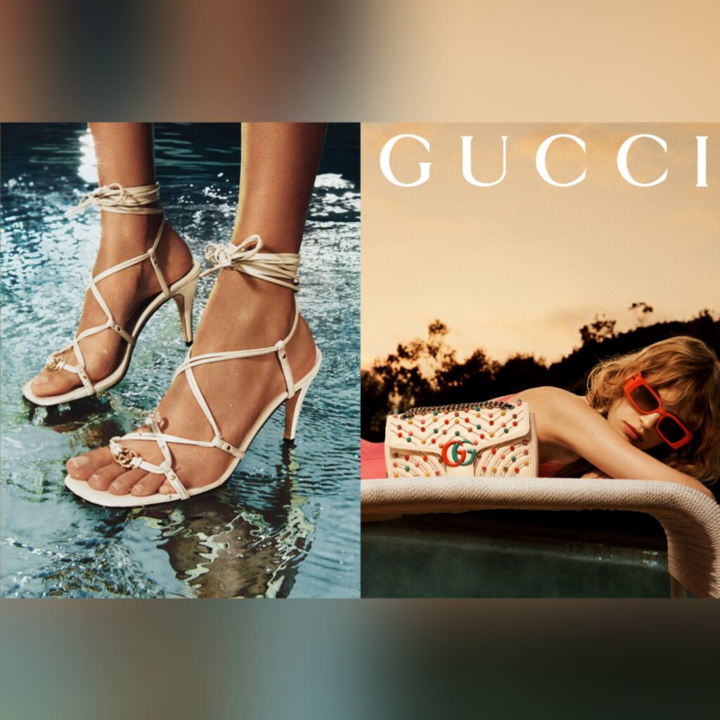 Gucci summer campaign for both men and women with accessories and handbags via 360 MAGAZINE.