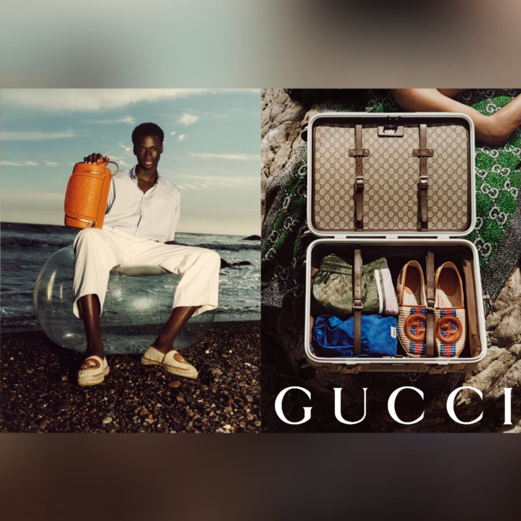 Gucci summer campaign for both men and women with accessories and handbags via 360 MAGAZINE.