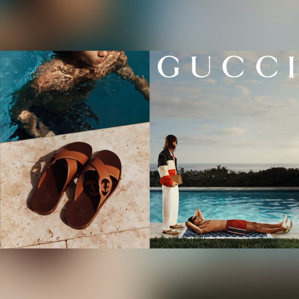 Gucci summer campaign for both men and women with accessories and handbags via 360 MAGAZINE.