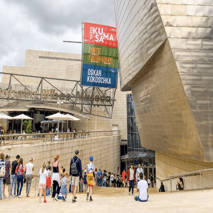 Picture located outside at the entrance to the Guggenheim Bilbao Museum.