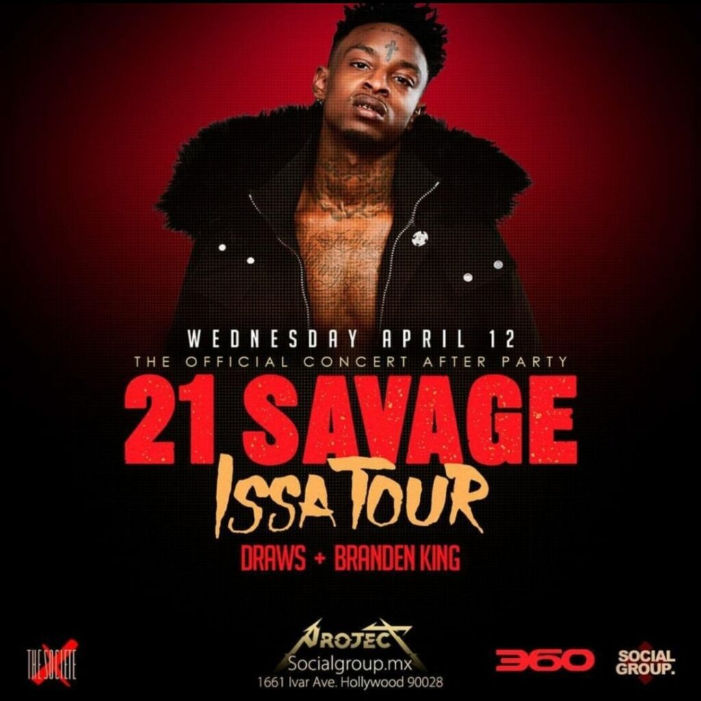 21 Savage Project Club LA via 360 Magazine and BNG.