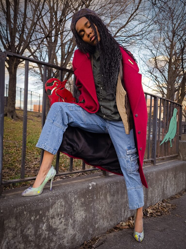 Kaden Olivier captured by celebrity photographer Vaughn lowery for 360 MAGAZINE, wearing Marcella NYC trench.