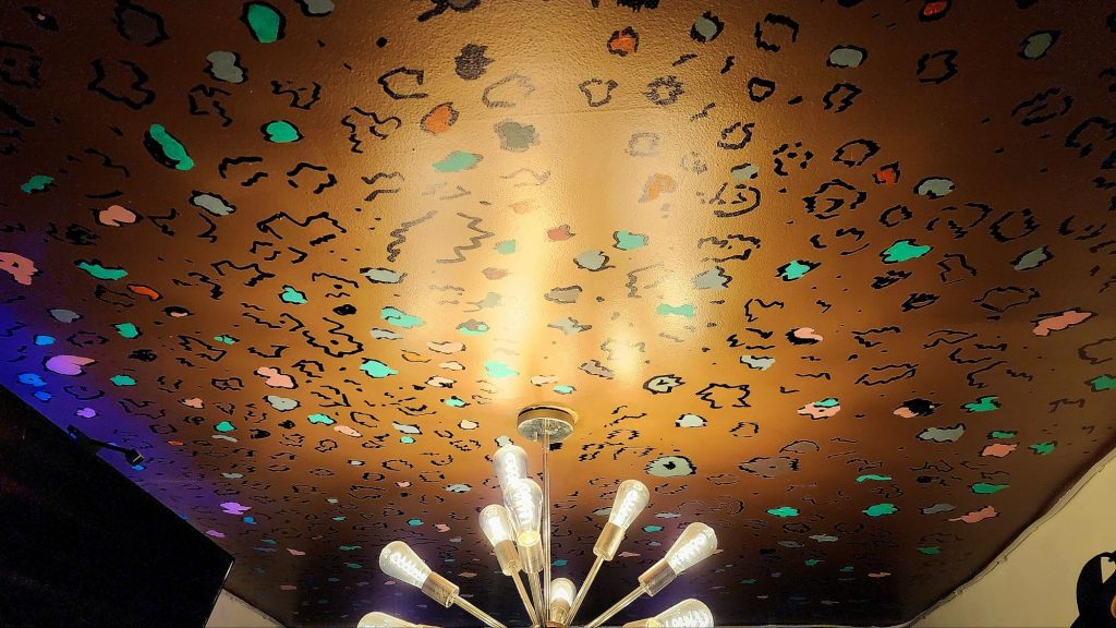 Designer leopard ceiling by Vaughn Lowery via 360 MAGAZINE. 