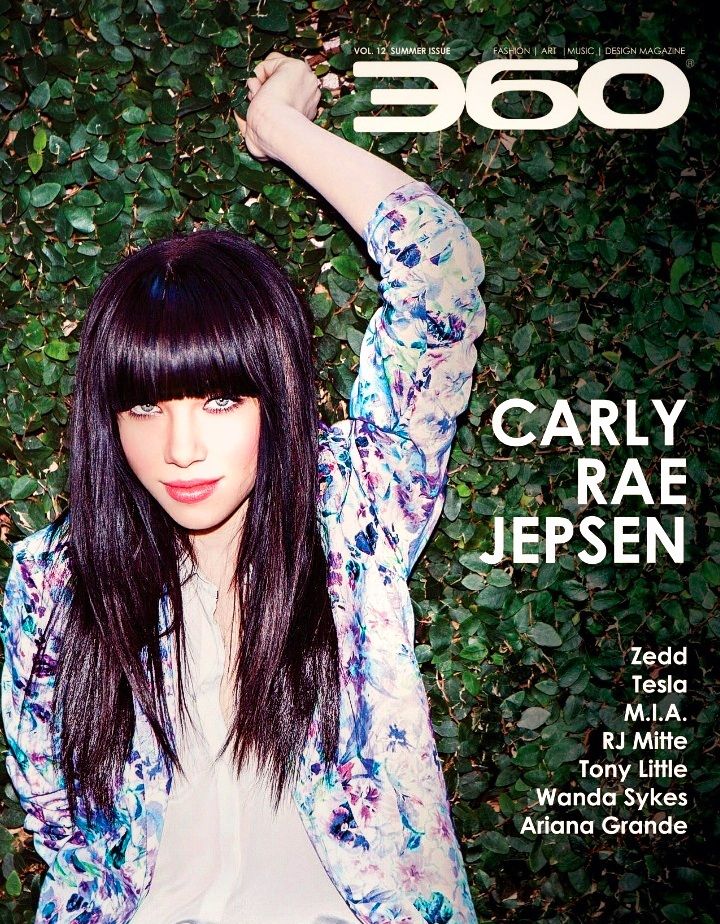 Canadian singer Carly Rae Jepsen on 360 MAGAZINE cover.