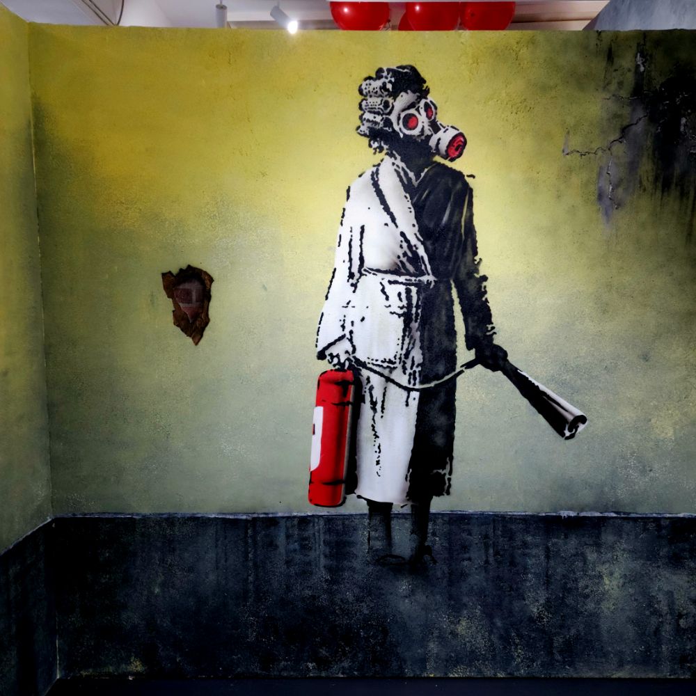 Banksy Museum in NYC photographed by Vaughn Lowery via 360 MAGAZINE. 