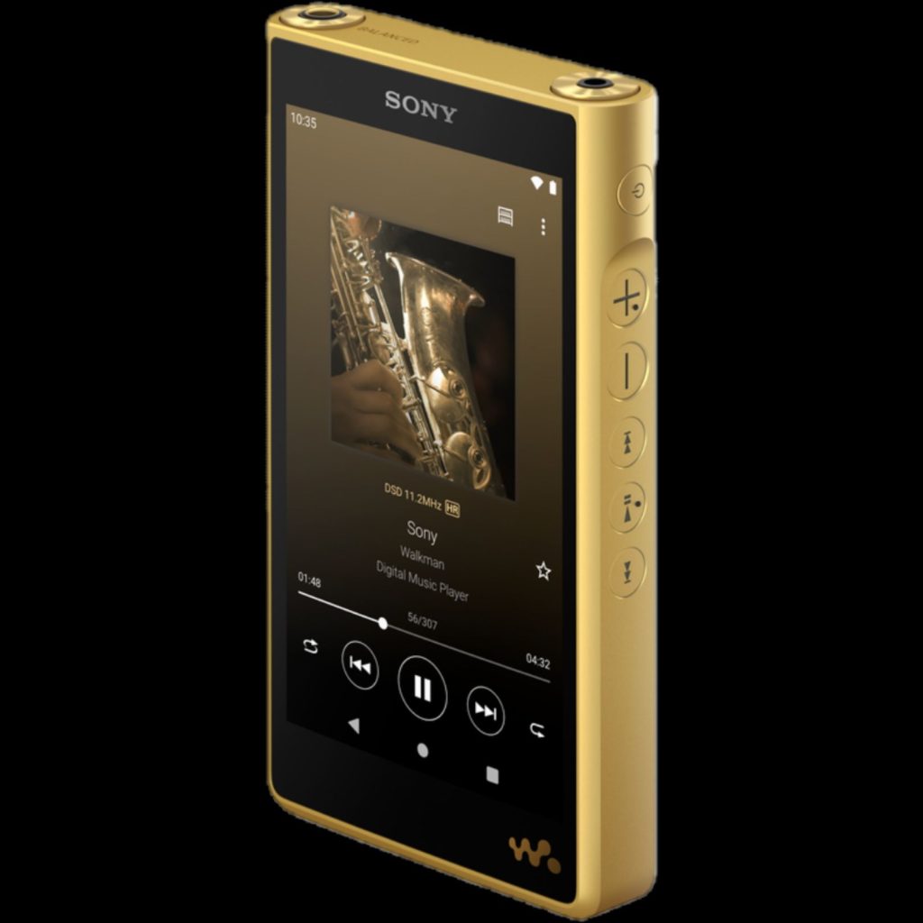 Gold Sony Walkman signature series via 360 MAGAZINE. 