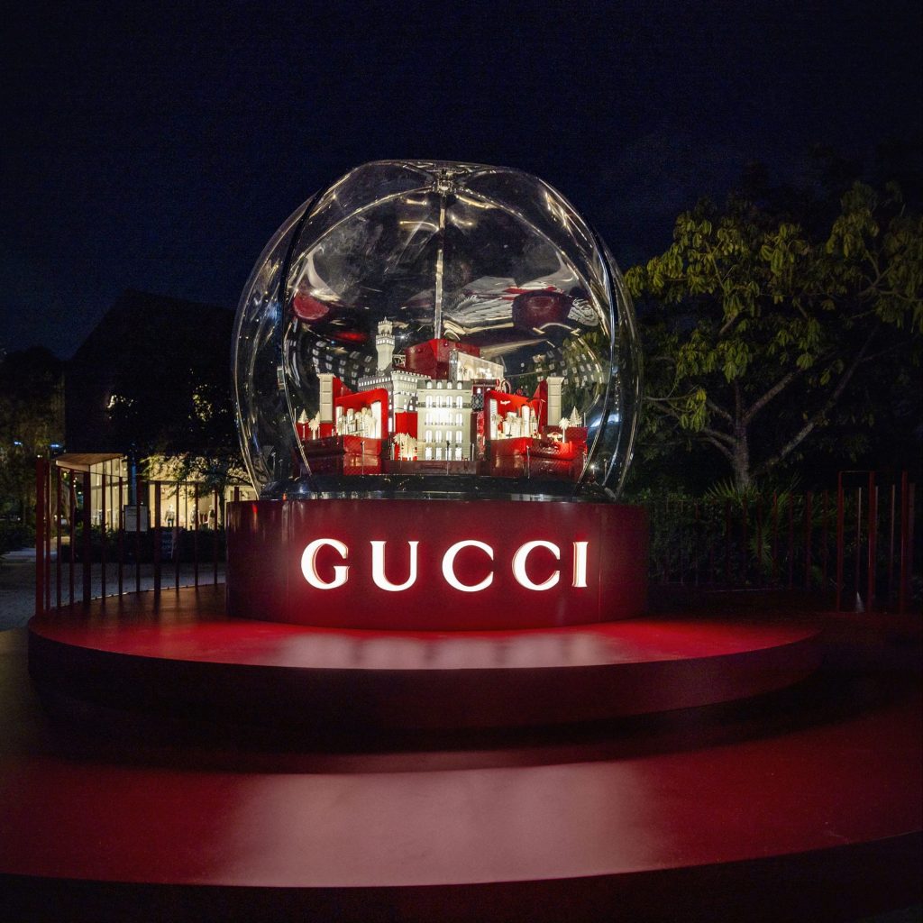 Gucci Snow Globe at Art Basel and Miami Design District via 360 MAGAZINE. 