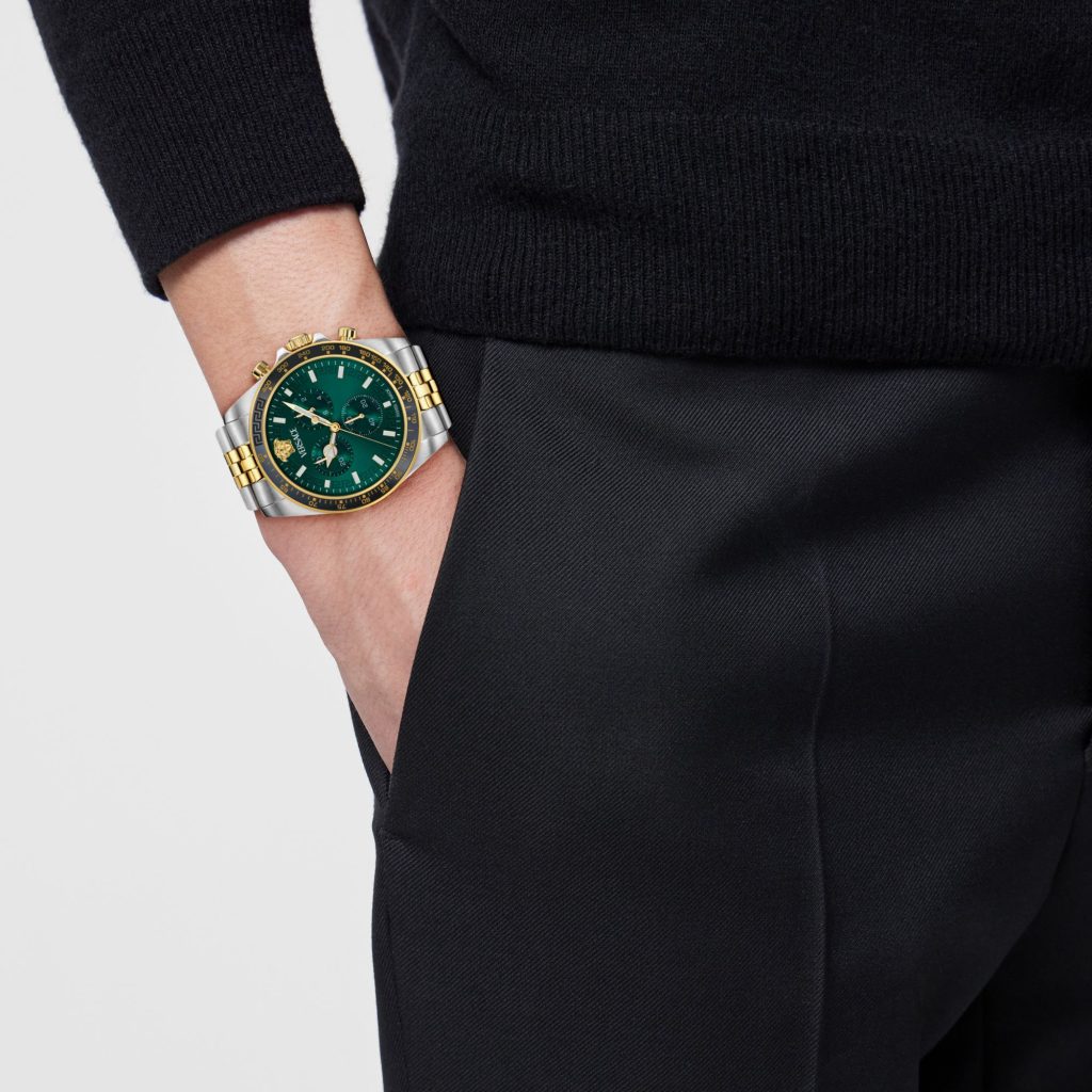 Versace Greca Chrono Wave via Vaughn Lowery's 360 MAGAZINE. 